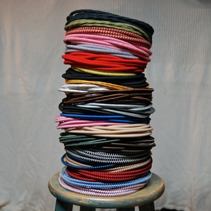 8 Feet, Round Cloth Covered Round Pulley Cord & Plug, Vintage Wire Kit, Lamp Electrical Cord, light socket wire image 2