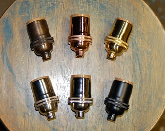 Solid Brass Light Socket, Keyless Version, 6 Different Finishes - Top Quality Supplies For Your Handmade Lighting, Lamps, Pendants