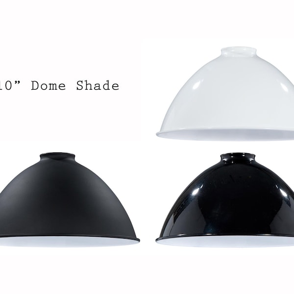 Porzellan Emaille Schirm: 10" Dome Design, Farbe wählen - Hochwertige Zubehör für Ihre handgemachte Beleuchtung, Lampen, Metallanhänger etc