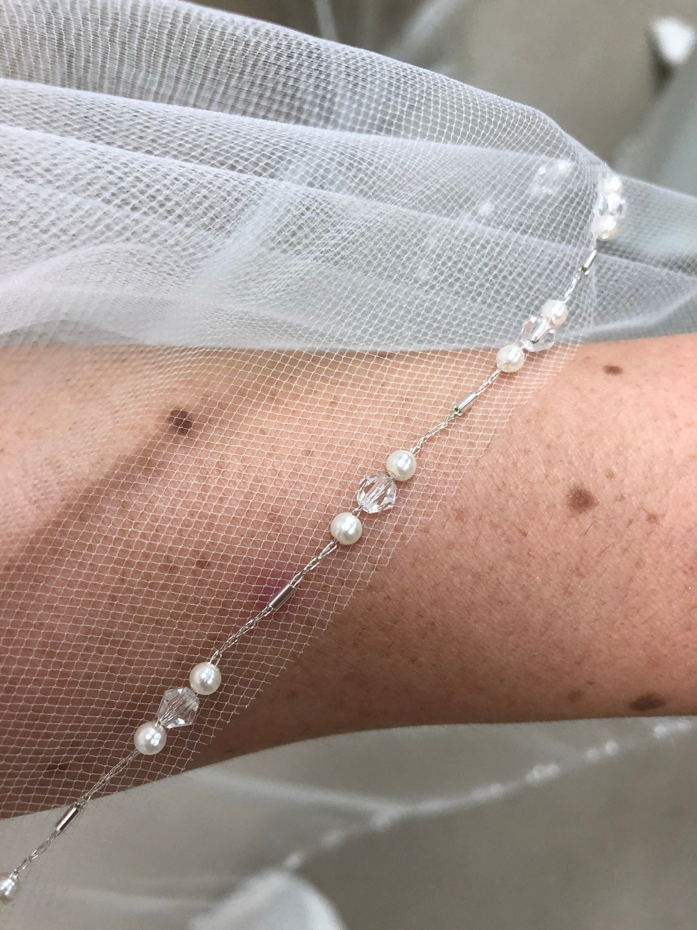 Elegante schöne Perlen Schleier. Schleier mit Kristallen und | Etsy