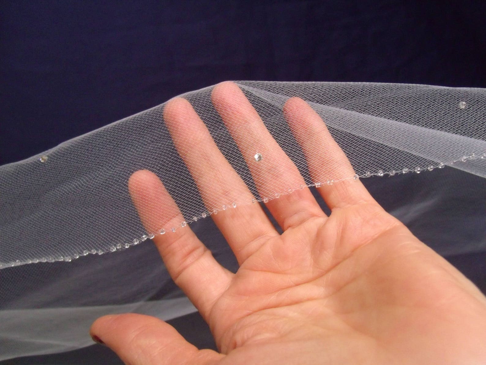 Small Beads Edge Veil. Beaded Veil. Thin Beaded Edge Cathedral Etsy