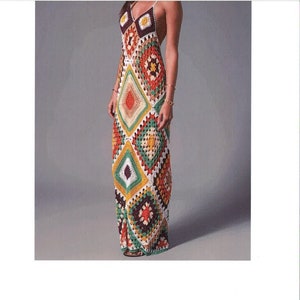 Crochet Pattern Long Dress, Maxi, PDF Pattern No.0103