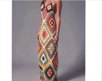 Crochet Pattern Long Dress, Maxi, PDF Pattern No.0103