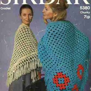 1970s Ladies Crocheted Shawl Pattern PDF No. 0166 From TimelessOne image 1