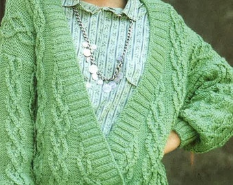 Ladies Cardigan Knitting pattern PDF No .0761