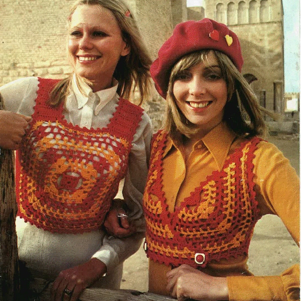 1970s Bolero Cross over Top and Tank top Crochet patterns PDF No 0149 From TimelessOne Shop