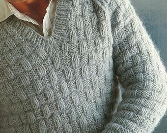 Mens Jumper, 4ins-44ins Knitting Pattern PDF NO. 0781  From TImelessOne Shop