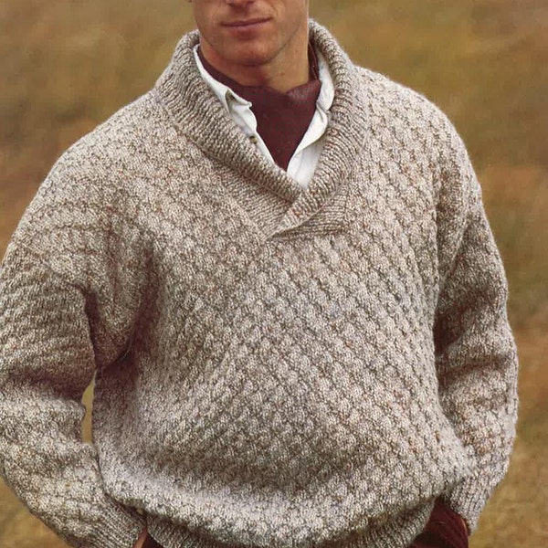 Mens Sweater, Jumper Instant Download PDF Pattern No.0338