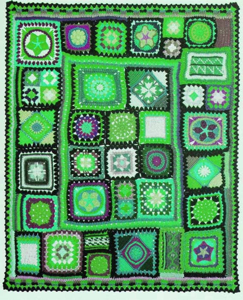 Granny Square Vintage Blanket, Throw PDF Pattern PDF. 0922 image 4