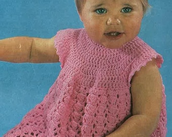 Vintage Baby Girls Crochet Dress 1970s Pattern PDF No.11 From TimelessOne Shop