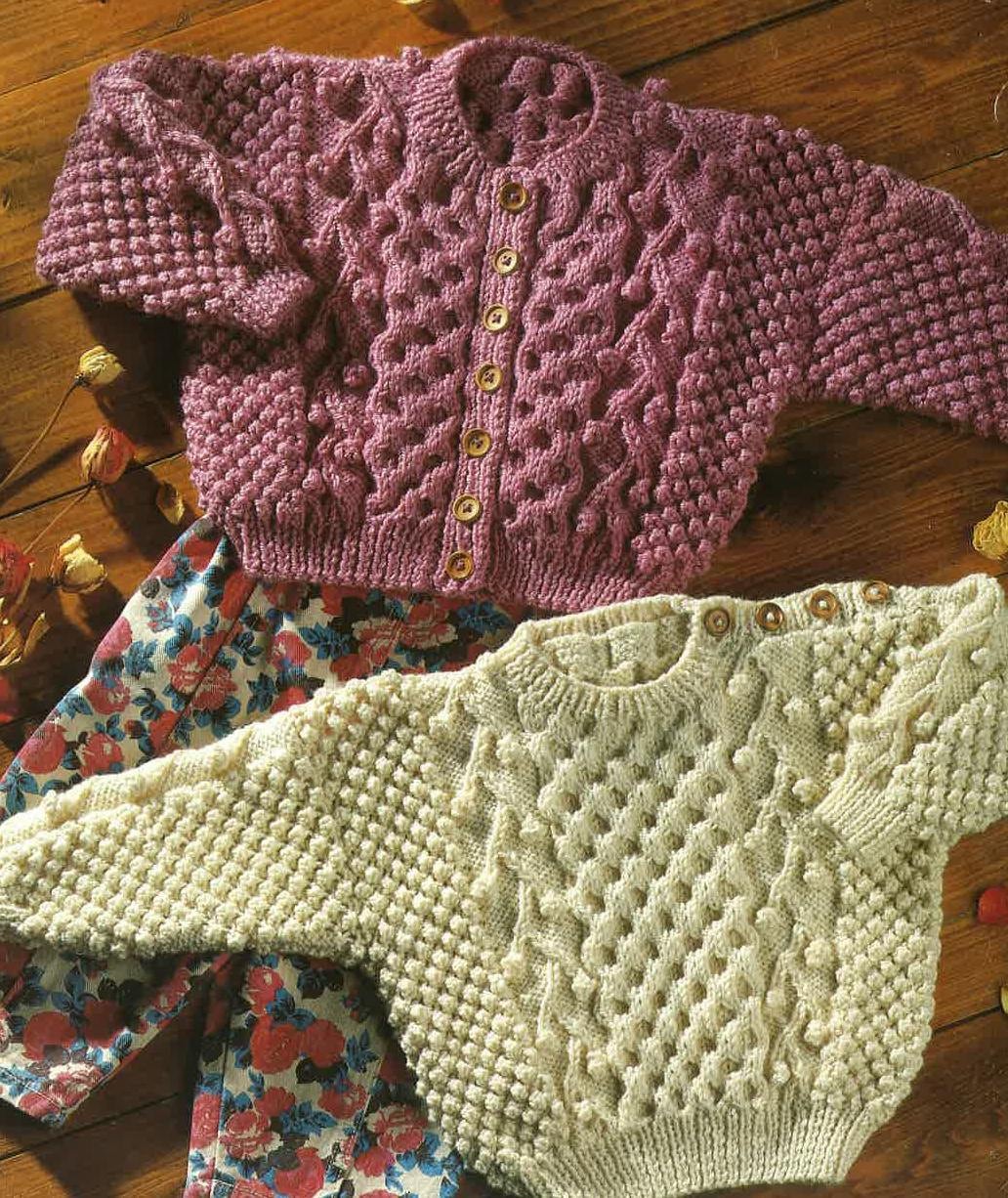 Knitting Pattern Childrens Aran Sweater Cardigan 18ins Etsy UK