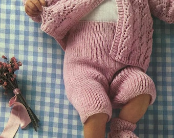 Vintage Babies Sweater, Pants, Booties,  Instant Download PDF No.0400