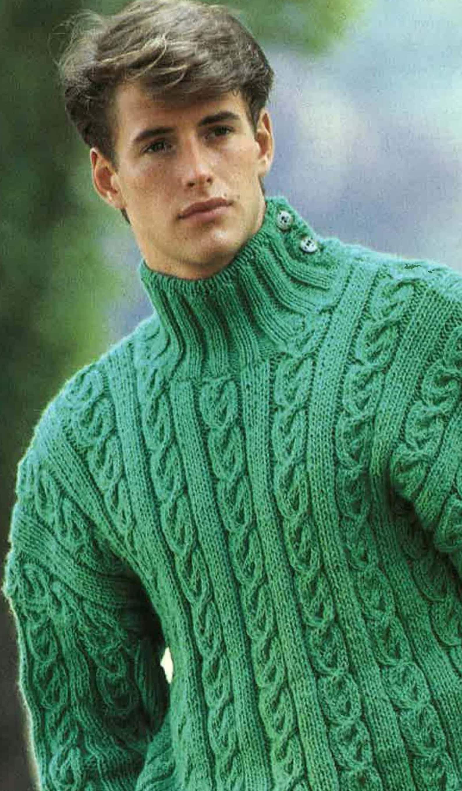 Knitting Pattern Mens Jumper, Sweater, Jersey, Size 36ins 42ins, Yarn