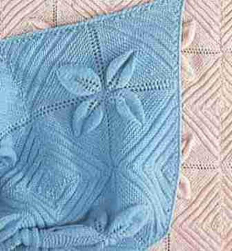 Knitting Pattern Babies Cot Cover Pram Blanket Babies Shawl Etsy