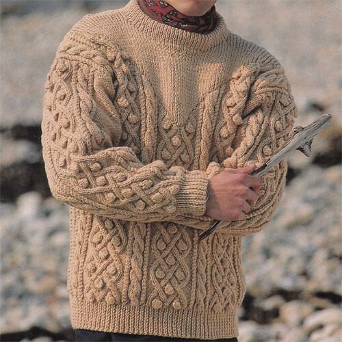 Aran Knitting Pattern PDF Lady Mens Traditional Aran Sweater Etsy