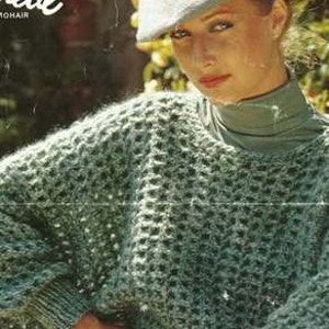 Ladies Bat Wig Jumper 1970s Crochet Patten PDF No.6 From Timelessone Shop