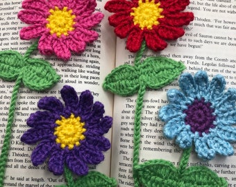 Crochet Flower bookmark -  perfect teacher gift, for school librarians, your book club or any book lover - crochet bookmark