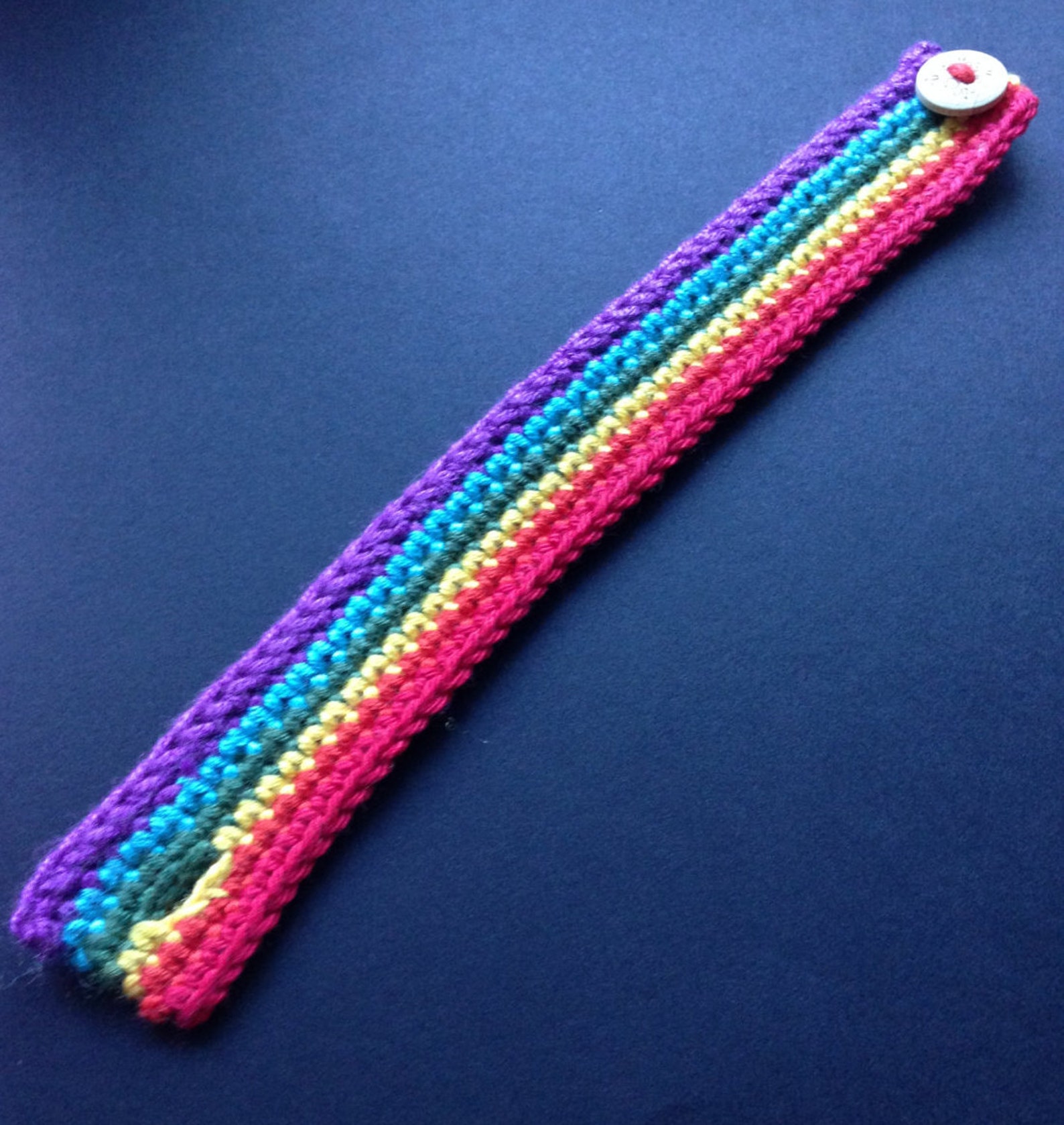 Crochet Rainbow cuff bracelet Bamboo silk Etsy