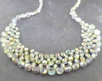 Aurora Borealis Crystal Woven Necklace