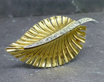 Boucher Gold tone Leaf Brooch