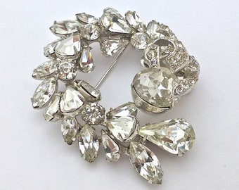 REDUCED Eisenberg Sparkly Wreath Brooch