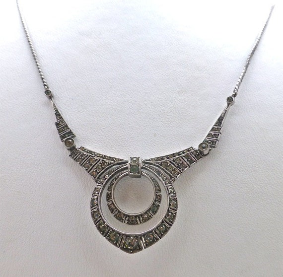 Art Deco Circular Paste Necklace - image 2