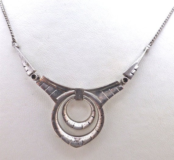 Art Deco Circular Paste Necklace - image 3