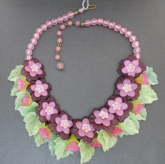 Lucite Floral Necklace
