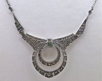 Art Deco Circular Paste Necklace