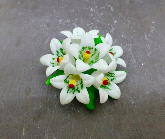 Celluloid Flower Brooch - image 2