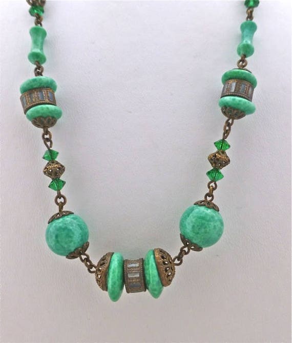 Bohemian/czech Peking Glass Necklace