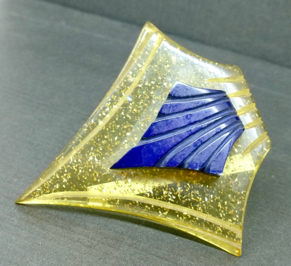 Large Art Deco Lucite Dress Clip