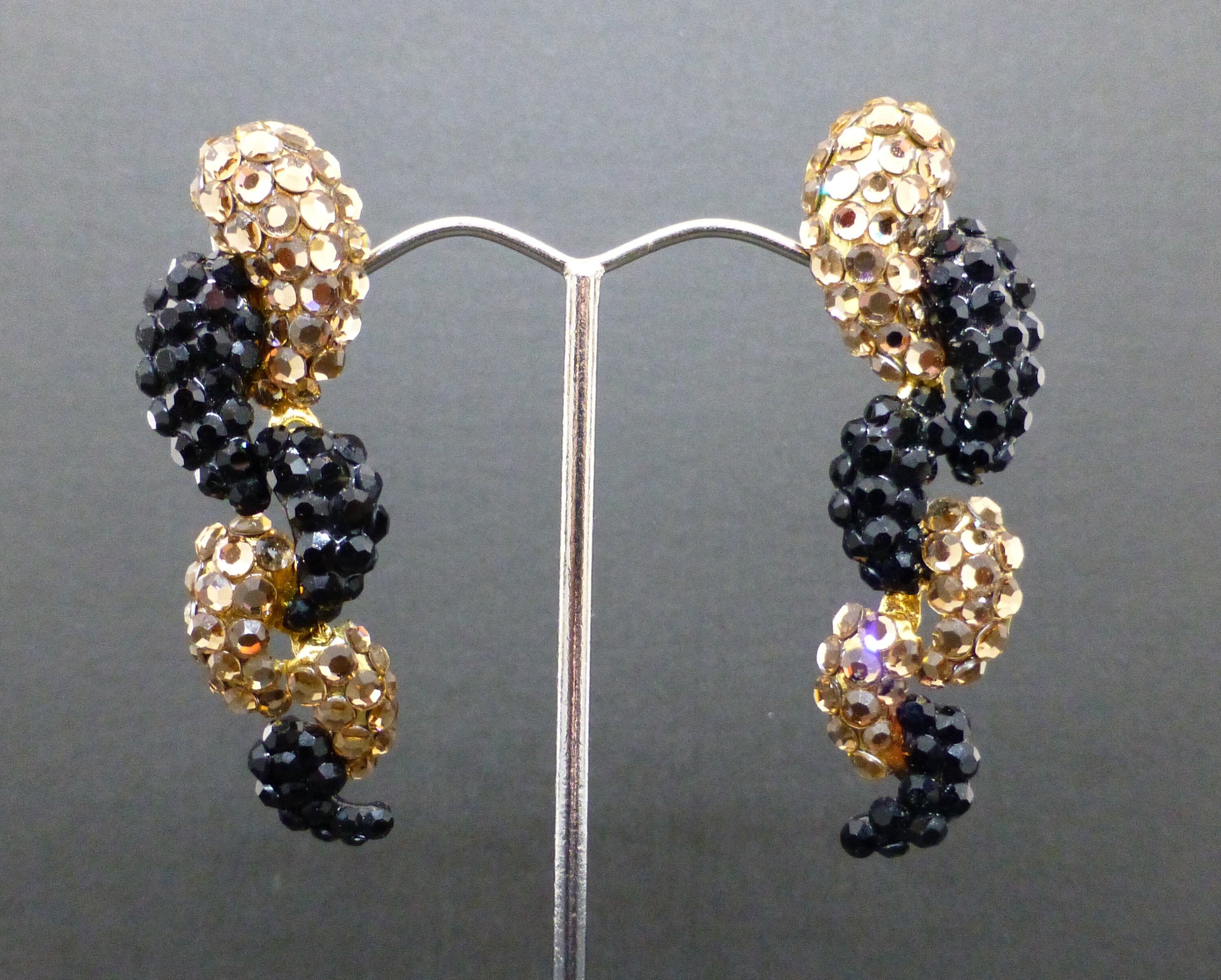 Bellini By Formart Vintage Crystal Folded Teardrop Earrings
