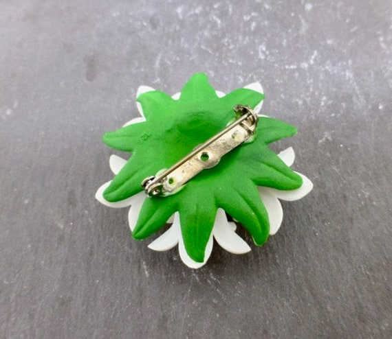 Celluloid Flower Brooch - image 4