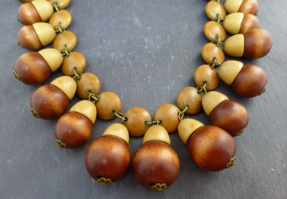 REDUCED *** Depression Era Acorn Necklace