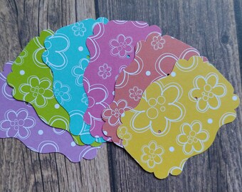 Colored Floral Doodle Earring Display Cards - Set of 25, 50 or 100