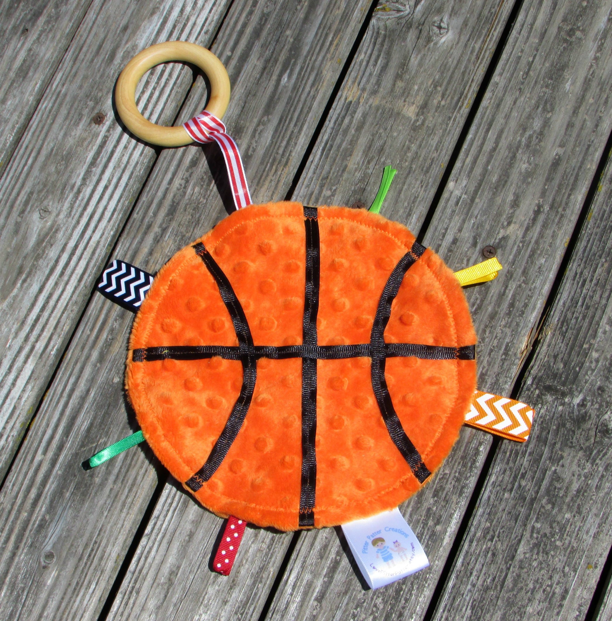 Basketball Lovey Teether Wooden Teether Sensory Toys