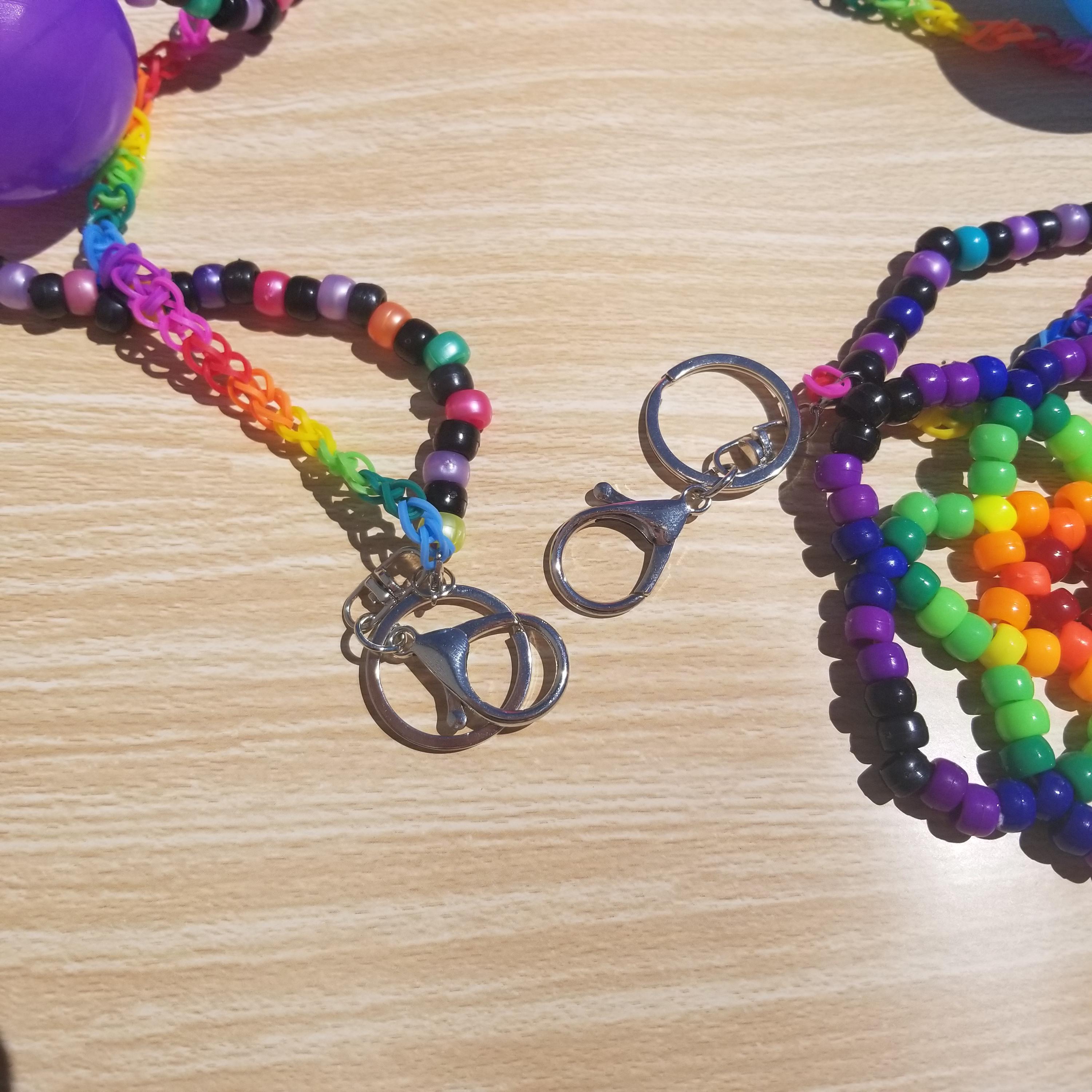 Chains Rave Kandi Rave Chain With Rainbow Loom and Pony Mixed Ball Pit Ball Chain ...
