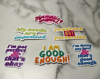 Positive Affirmation Stickers | 6 affirmations to choose from | Glossy vinyl stickers | Perfect for laptops, water bottles, journals, & cars