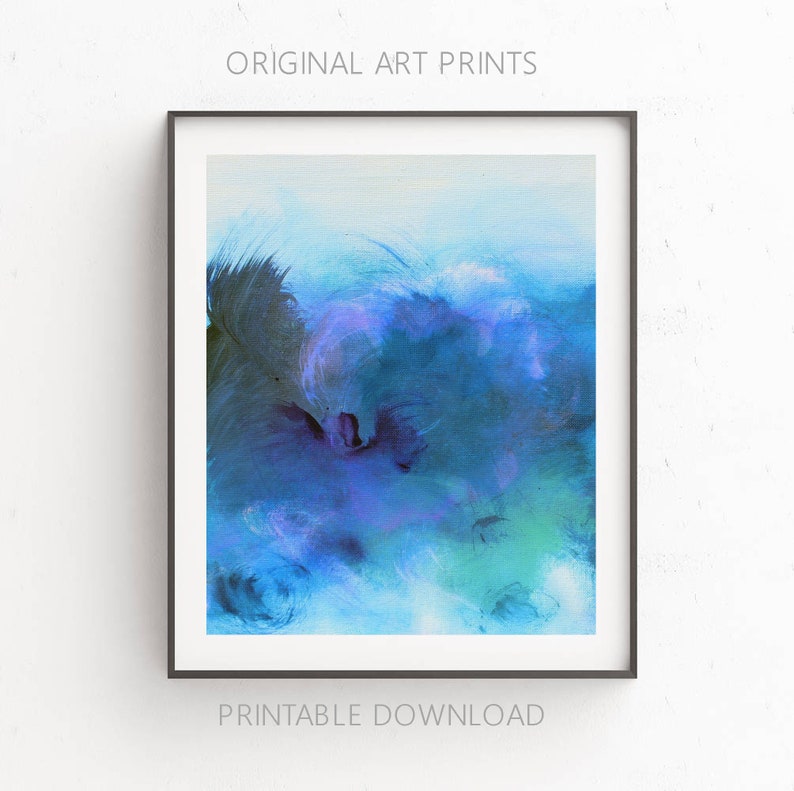 Printable Art Set Printables 2 Prints Teal Purple Wall Etsy