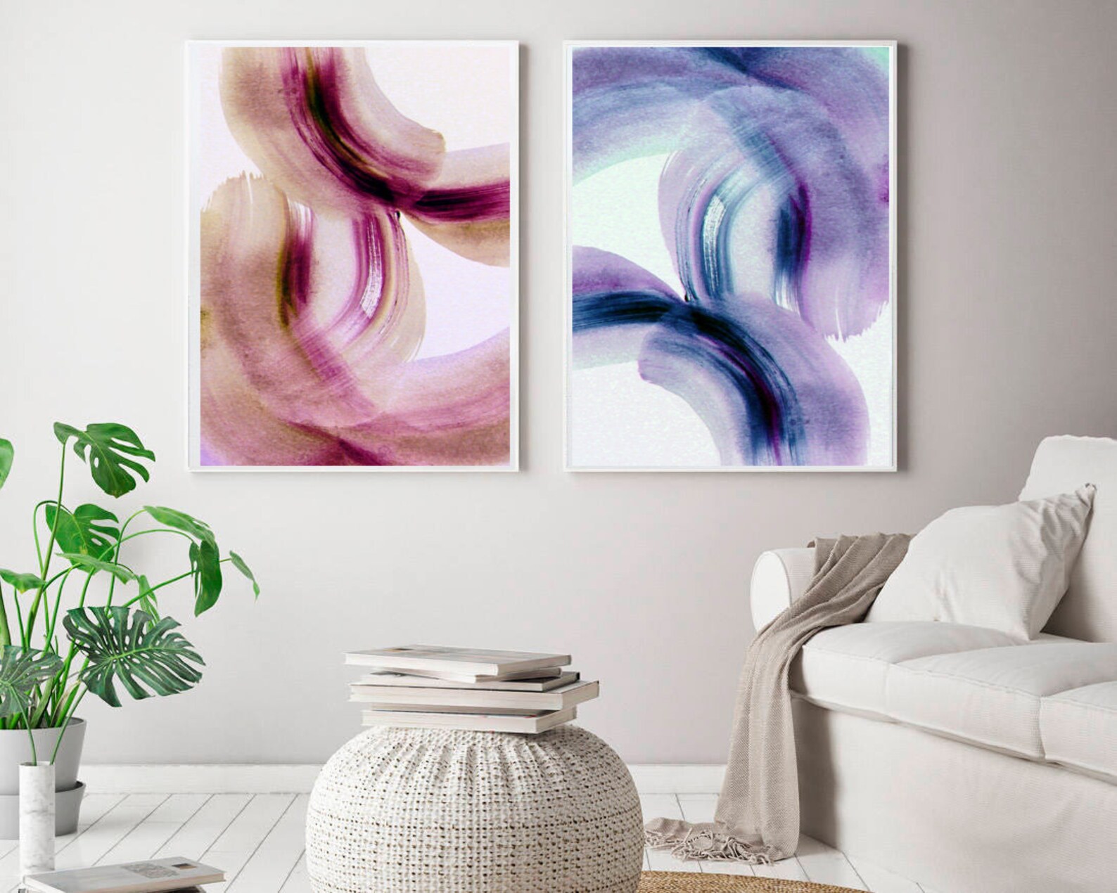 Printable, Wall Art Set, Purple Decor, DIY, Wall Art, Instant, Print ...