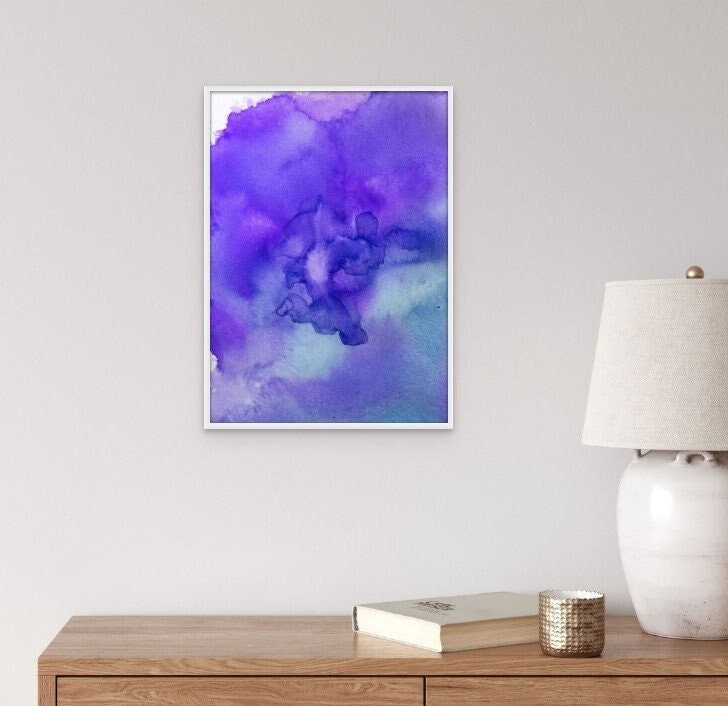 Purple Watercolor Print, Printable, Abstract Wall Art, Download ...