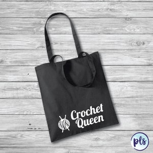 Crochet Queen // 100% Cotton Tote Bag \\