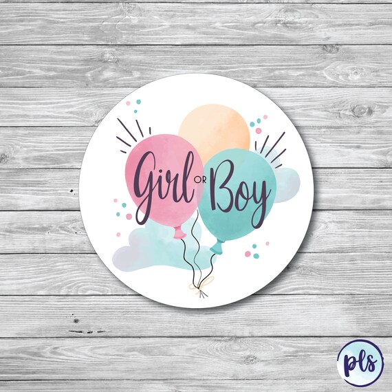 50 X Girl or Boy Stickers/labels Gender Reveal Baby Shower Decor Baby  Shower Ideas 