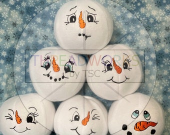 Snowman faces Series 1 with patterns