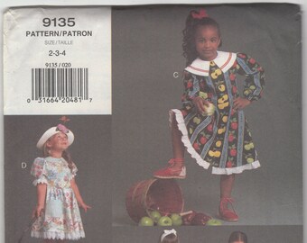 Vogue For Me 9135---Sizes 5-6-6X  UNCUT and Factory Folded Adorable Girls Dress Pattern--