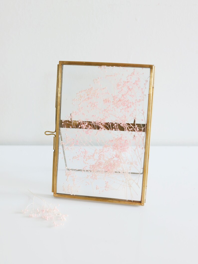 Brass Metal And Glass Floating Table Frame 4 Long X 6 Tall