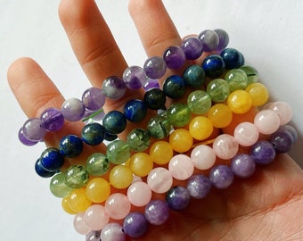 8mm Crystal Beaded Bracelet