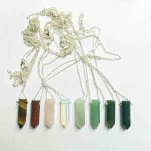 Baby Healing Stone Pencil Pendant Necklace