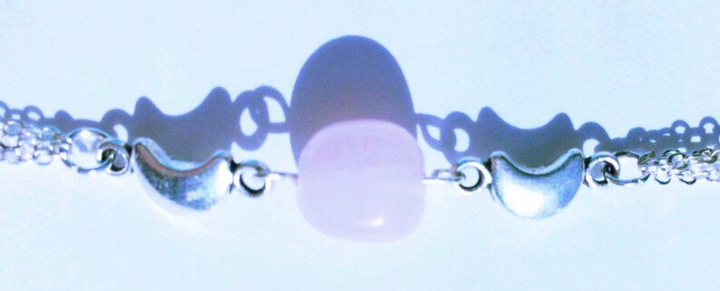 Crescent Moon Gemstone Nugget Bracelet